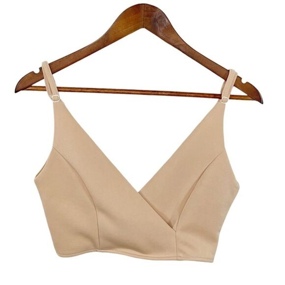 Crop Cami Top Zipper Back Nude Blush Small - Picture 2 of 6